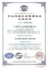 職業(yè)健康安全曾理體系認(rèn)證證書(shū)